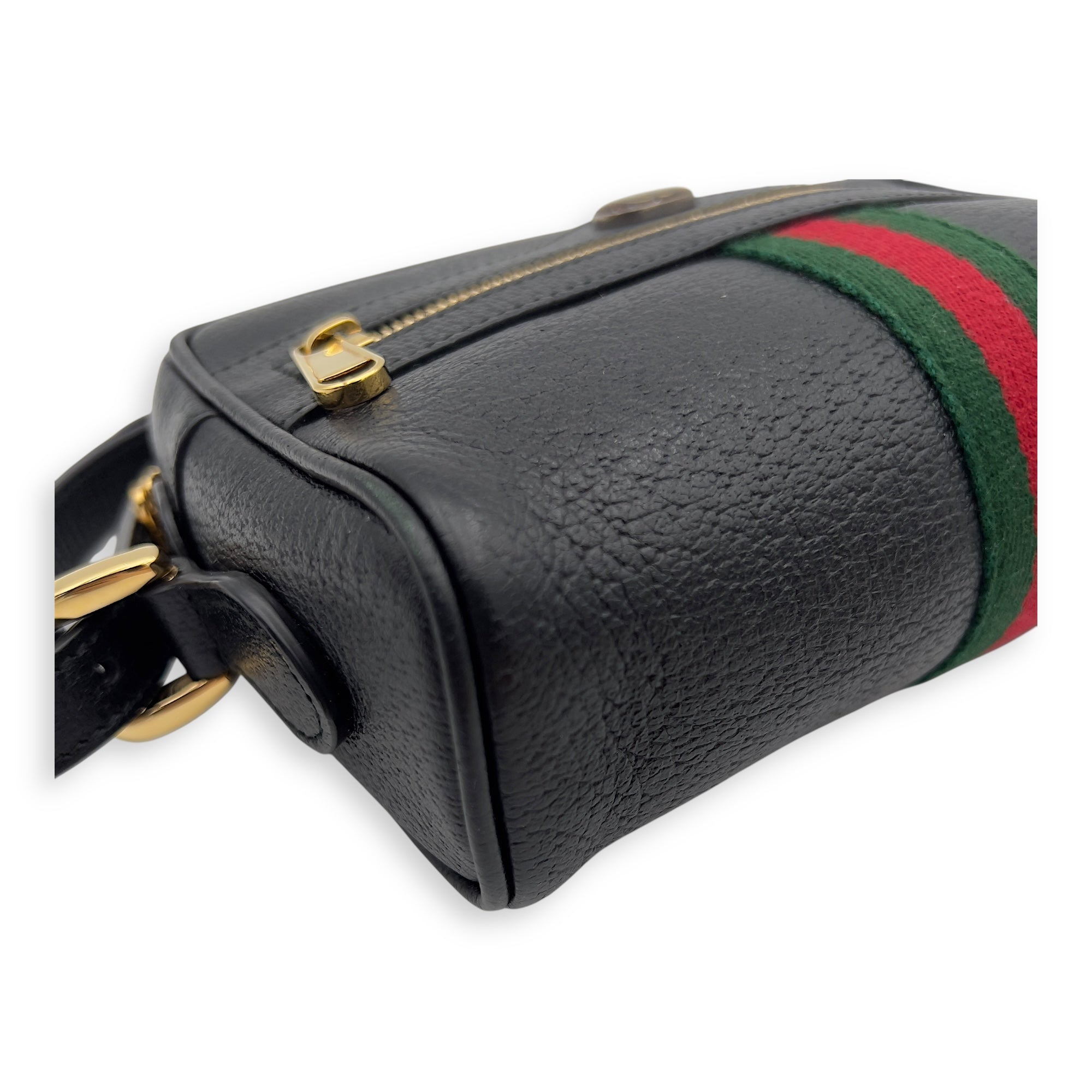 Gucci Ophidia Shoulder Bag Black in Calfskin, Gold hardware_6