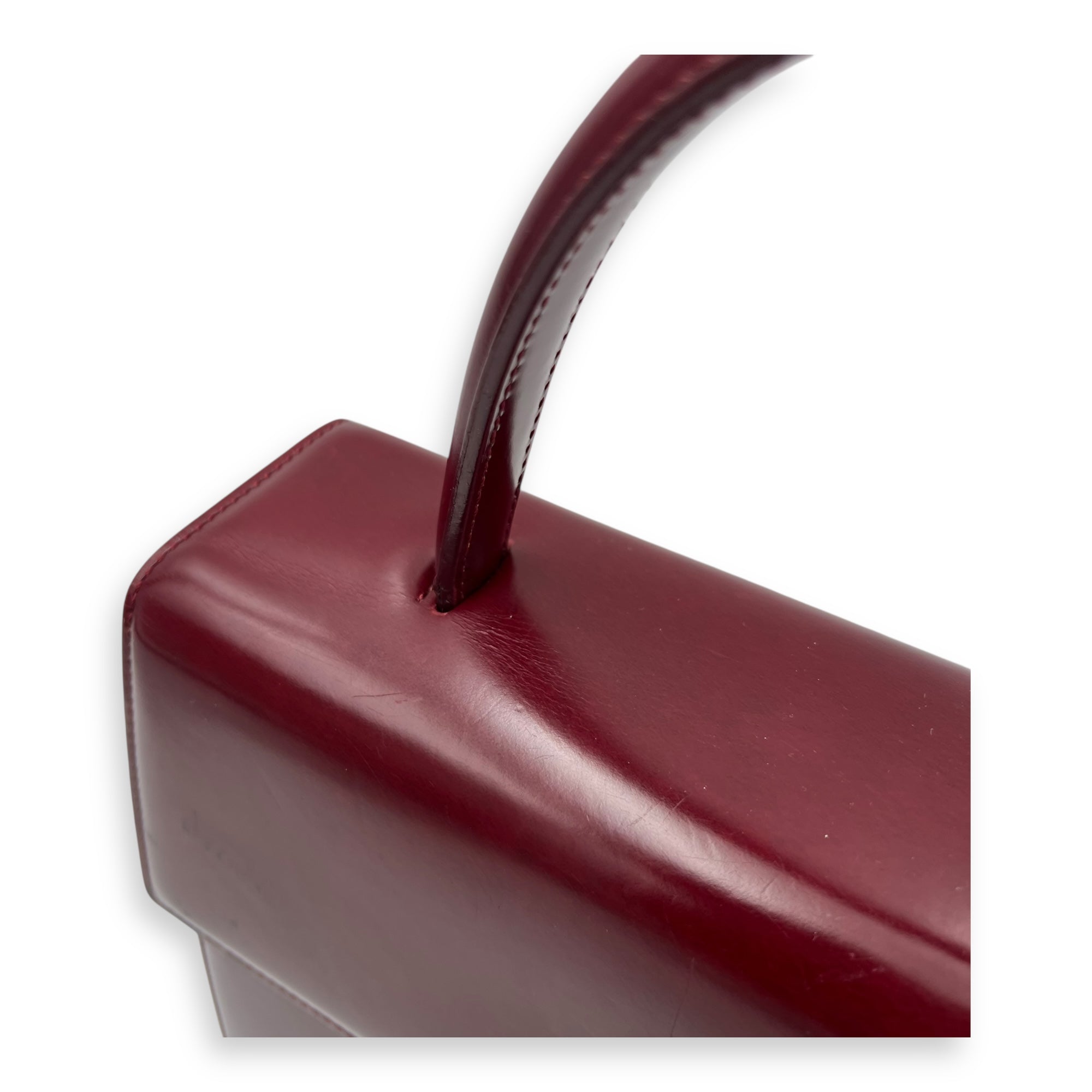 Cartier panther Top Handle Bag Red in Calfskin, Silver hardware_8