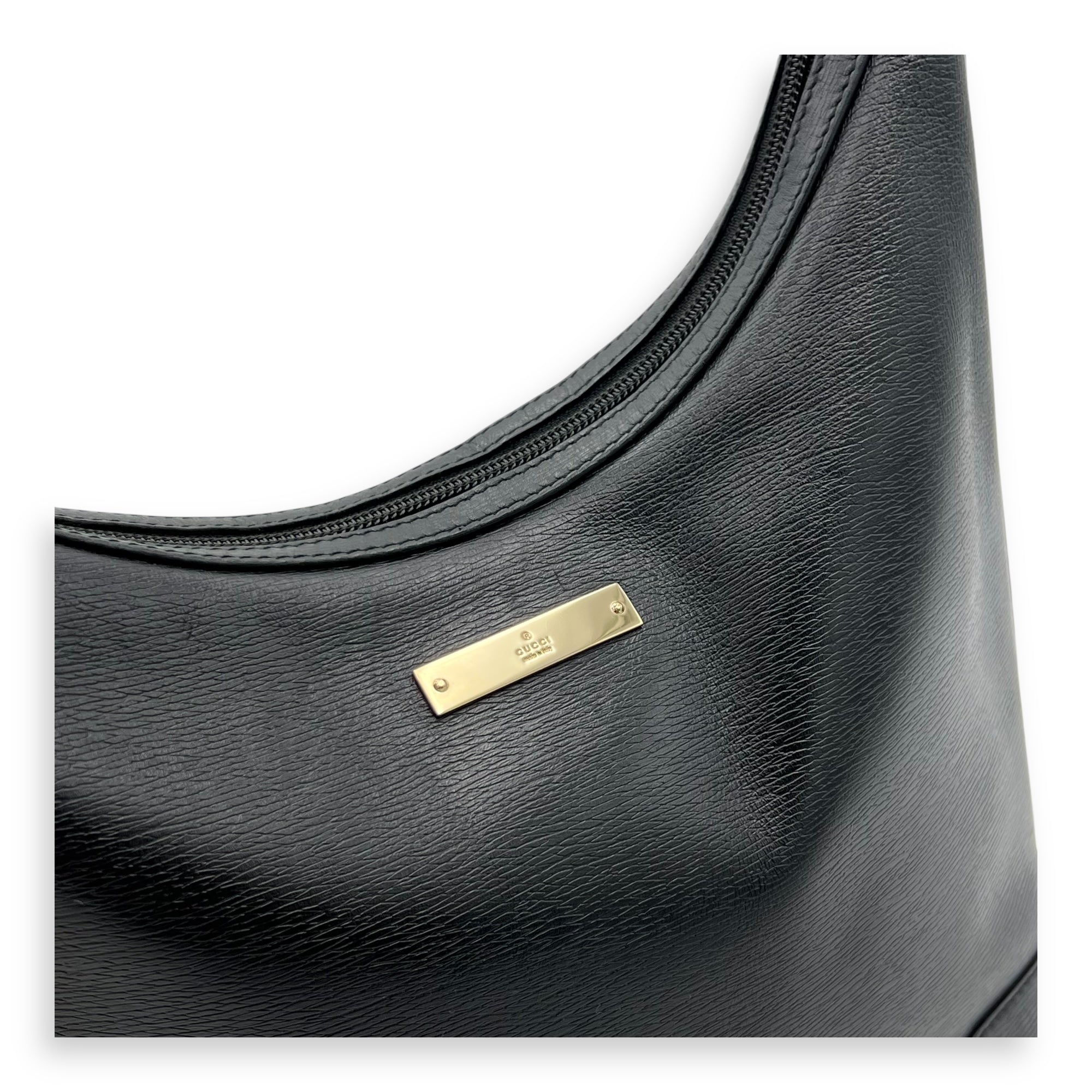 Gucci Vintage Shoulder Bag Black in Calfskin, Gold hardware_8