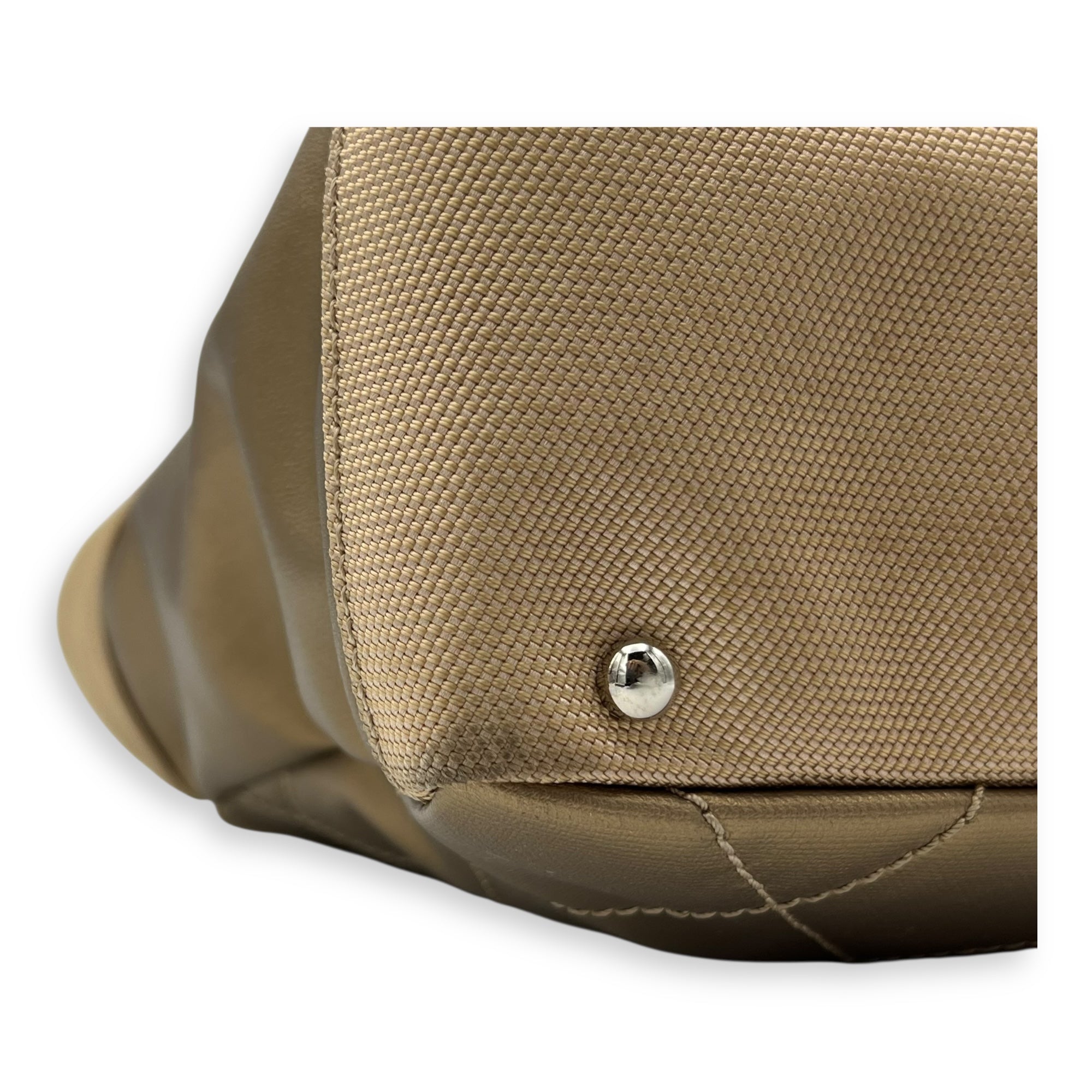 Chanel Biarritz Tote Bag Gold in Calfskin, Silver hardware_8
