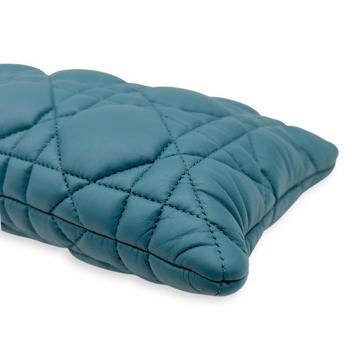 Christian Dior Caro Pouch Blue in Cannage Quilted Padded, Gold hardware_8