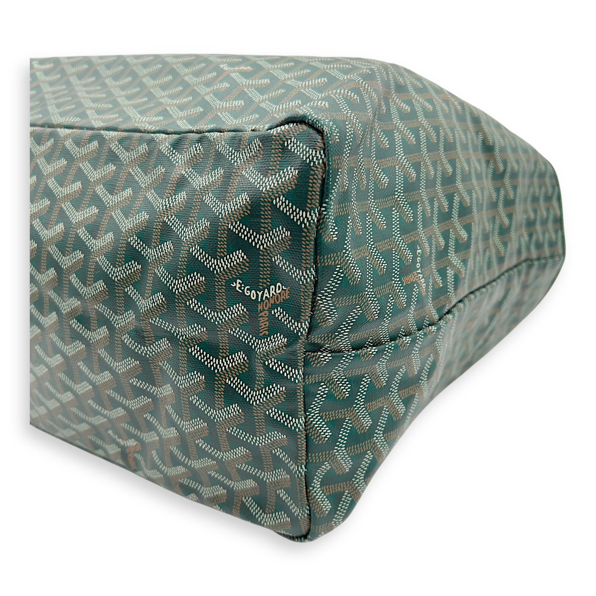 Goyard Saint Louis Tote Bag GM Green in Coated Canvas, Silver hardware_10