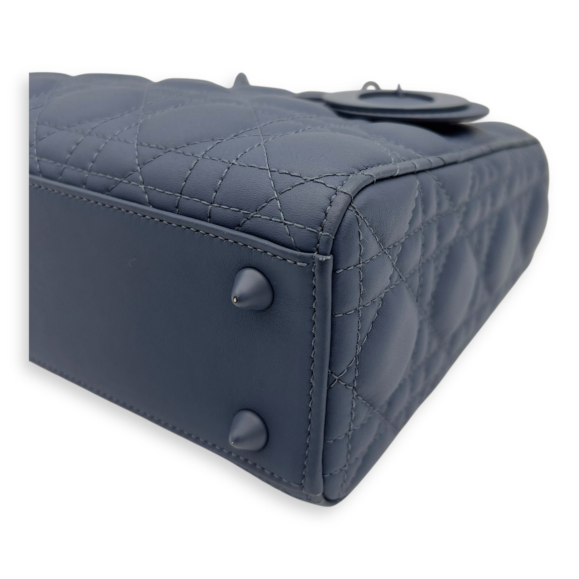 Christian Dior Lady Dior Top Handle Bag Small Ultramatte in Lambskin, Lacquered Metal hardware_6