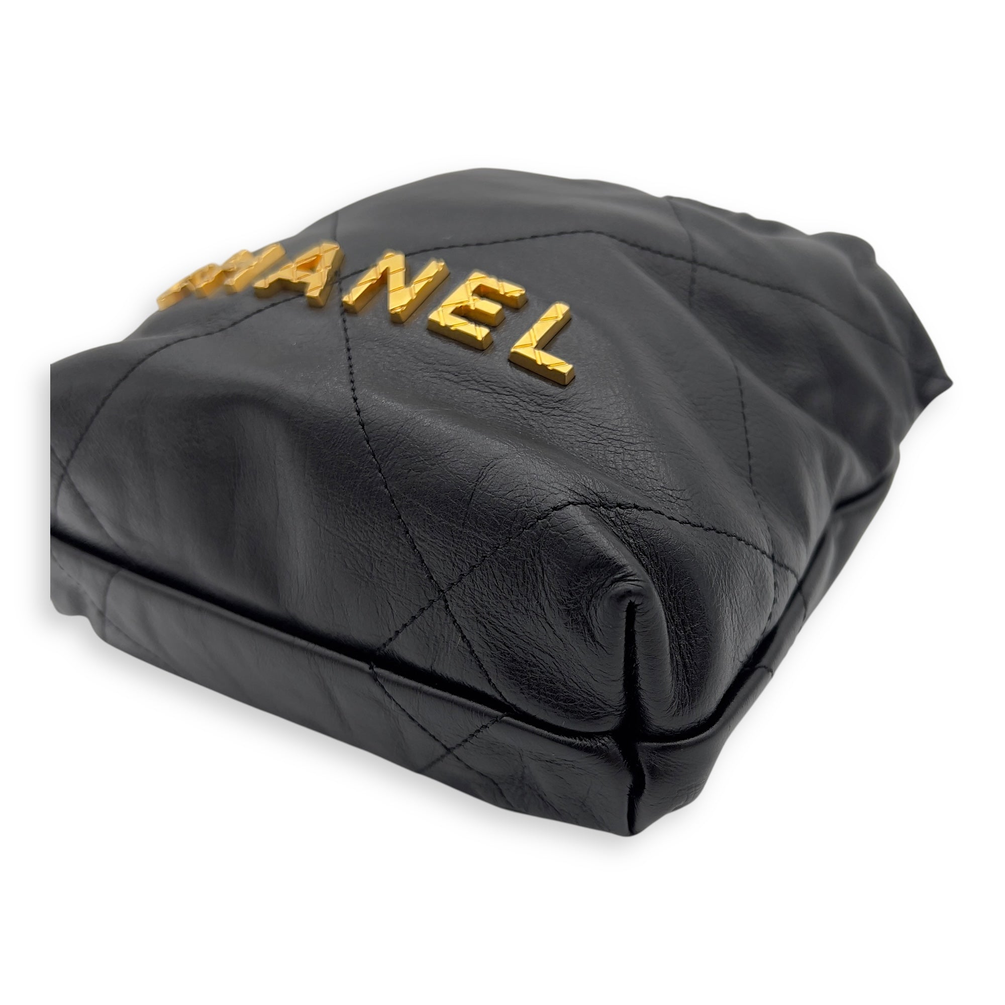 Chanel 22 Tote Crossbody Bag Mini Pearl in Calfskin, Gold hardware_8