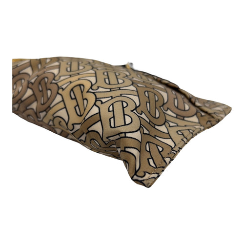 Balenciaga TB Logo Pouch Brown in Canvas, Gold hardware_8