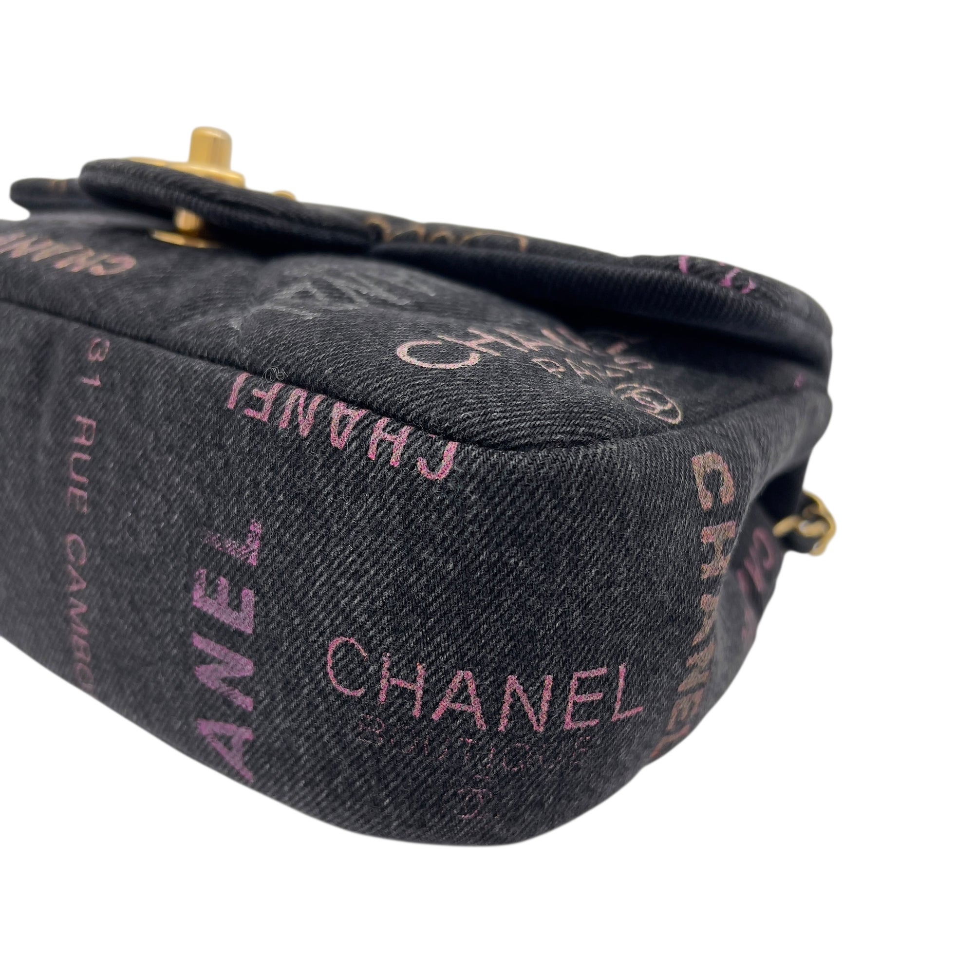 Chanel Mood Multi-colour Shoulder Bag in Denim, Gold hardware_6