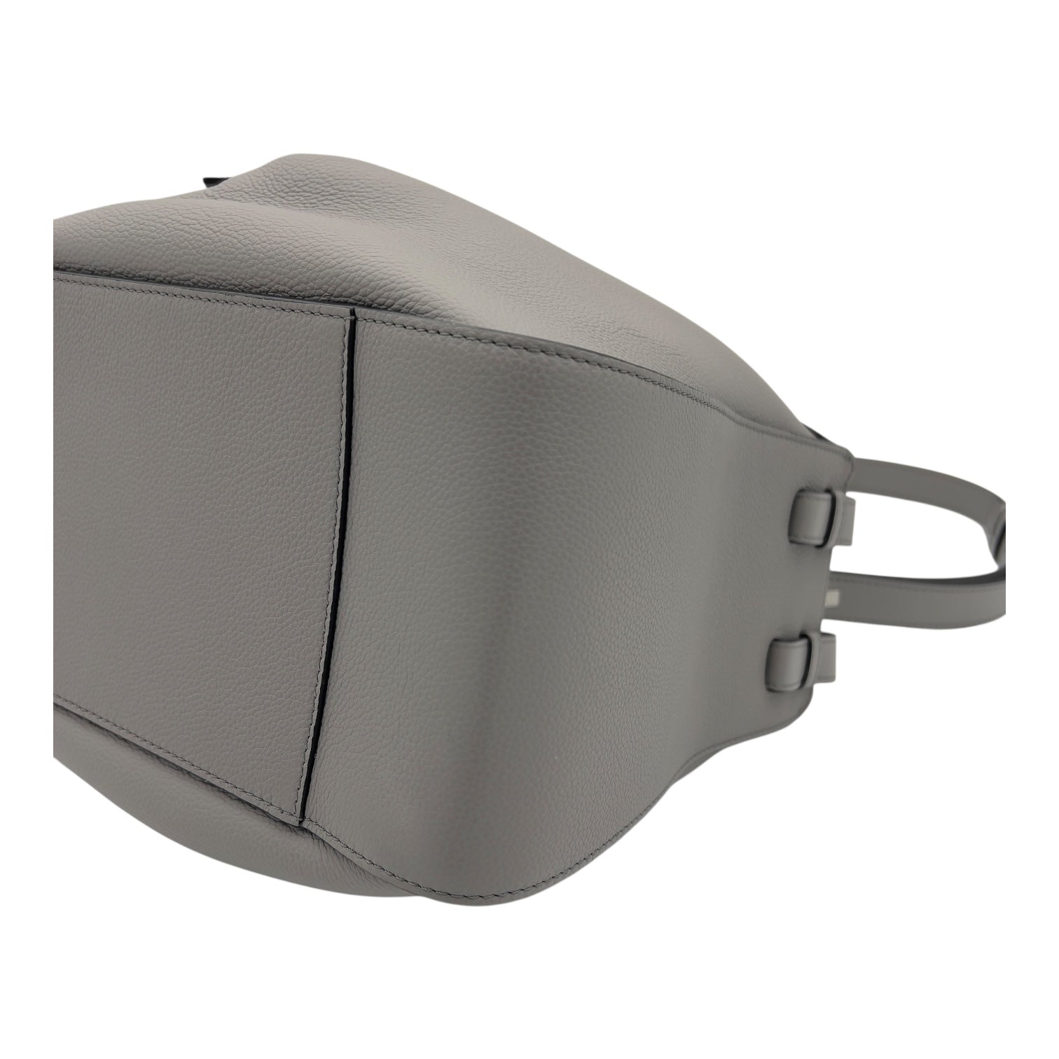 Loewe Hammock Small Grey Top Handle Bag in Calfskin, Silver hardware_8