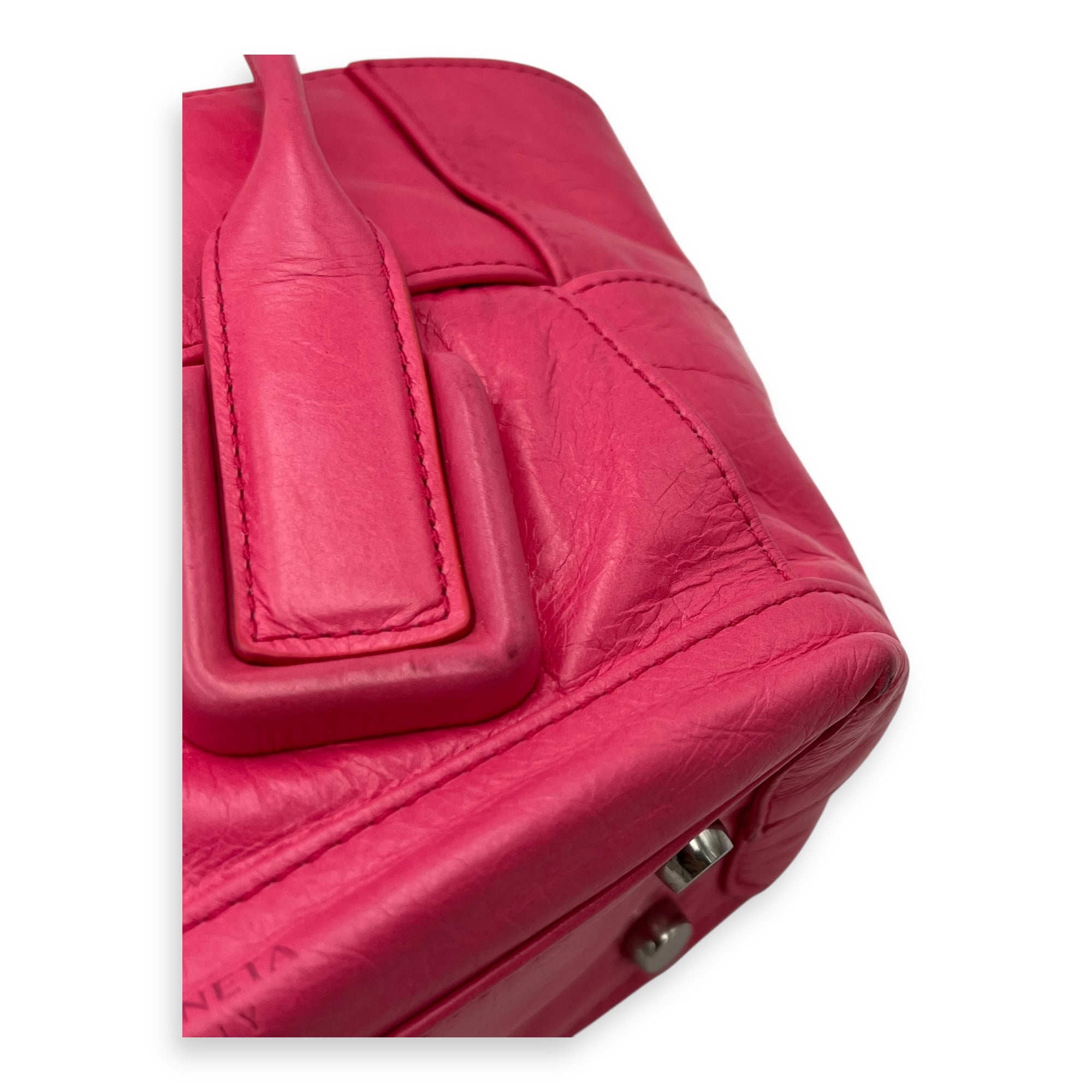 Bottega Veneta Arco Top Handle Bag Mini Pink in Calfskin_8