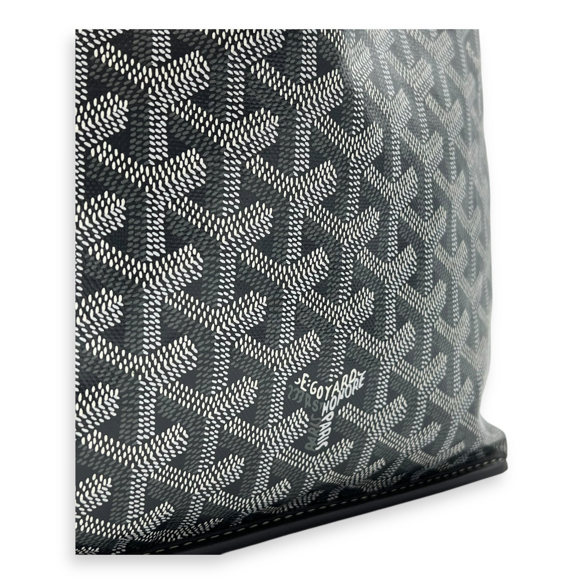 Goyard Anjou Mini Grey Tote Bag in Coated Canvas, Silver hardware_8