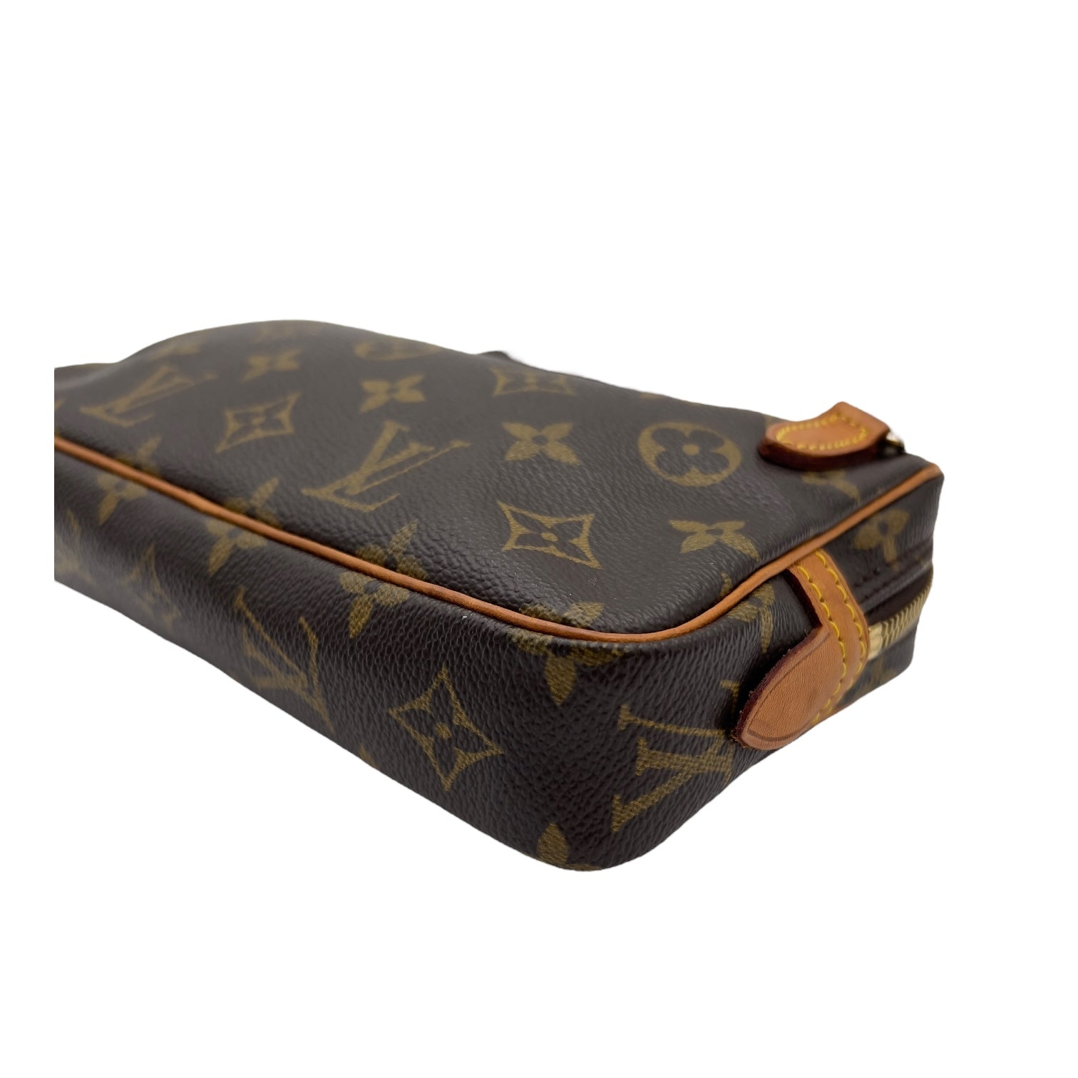 Louis Vuitton Marly Crossbody Bag Brown in Monogram Coated Canvas, Gold hardware_10