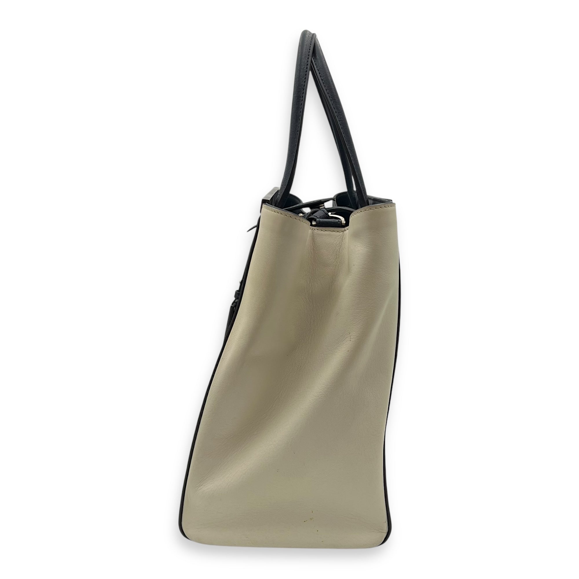 Fendi 2Jours Top Handle Bag Blue in Calfskin, Silver hardware_3