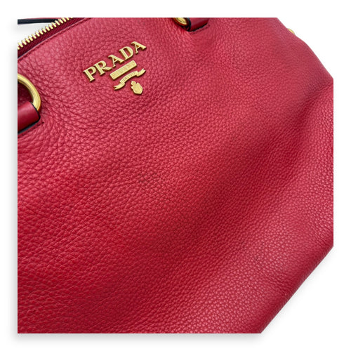 Prada Vitello Daino Medium Red Crossbody Bag in Calfskin, Gold hardware_8