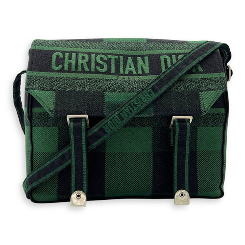 Christian Dior Camp Crossbody Bag Green in Canvas, Silver hardware_8