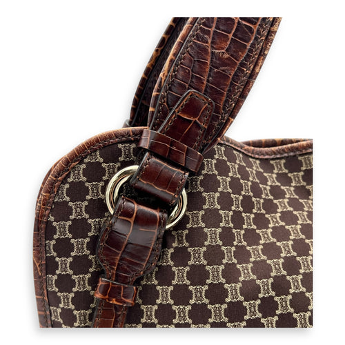 Celine Bittersweet Brown Tote Bag in Canvas, Gold hardware_8