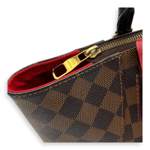 Louis Vuitton Caissa Top Handle Bag Brown in Coated Canvas, Gold hardware_8