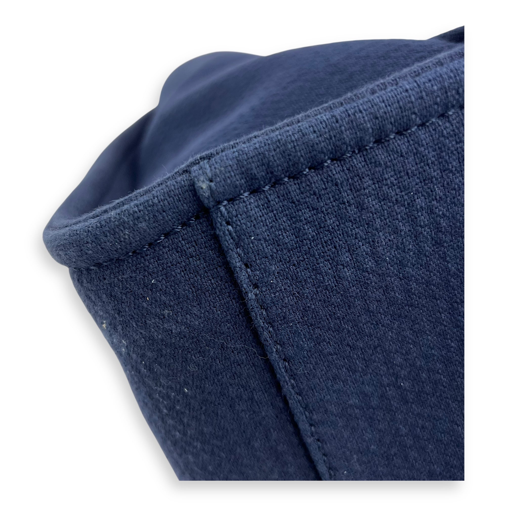 Chanel Deauville Small Blue Tote Bag in Canvas, Silver hardware_8