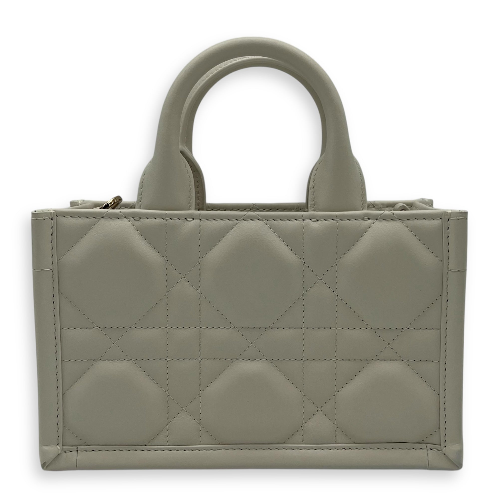 Christian Dior Book Tote Mini Latte Macrocannage Tote Bag in Calfskin, Gold hardware_2
