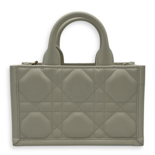 Christian Dior Book Tote Mini Latte Macrocannage Tote Bag in Calfskin, Gold hardware_2