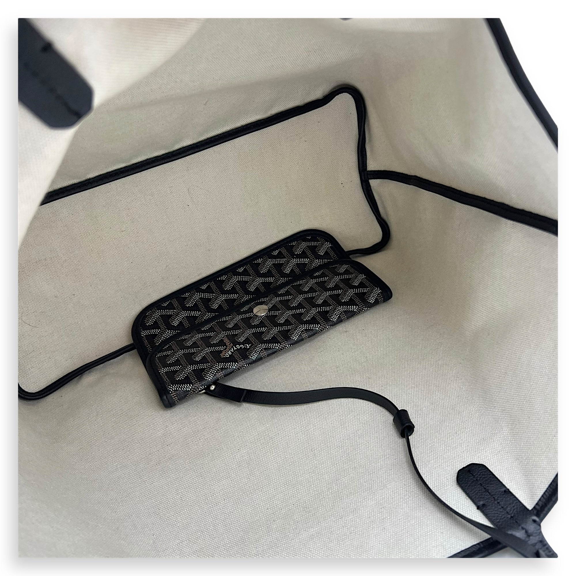 Goyard Saint Louis Tote Bag PM Black in Coated Canvas, Silver hardware_8