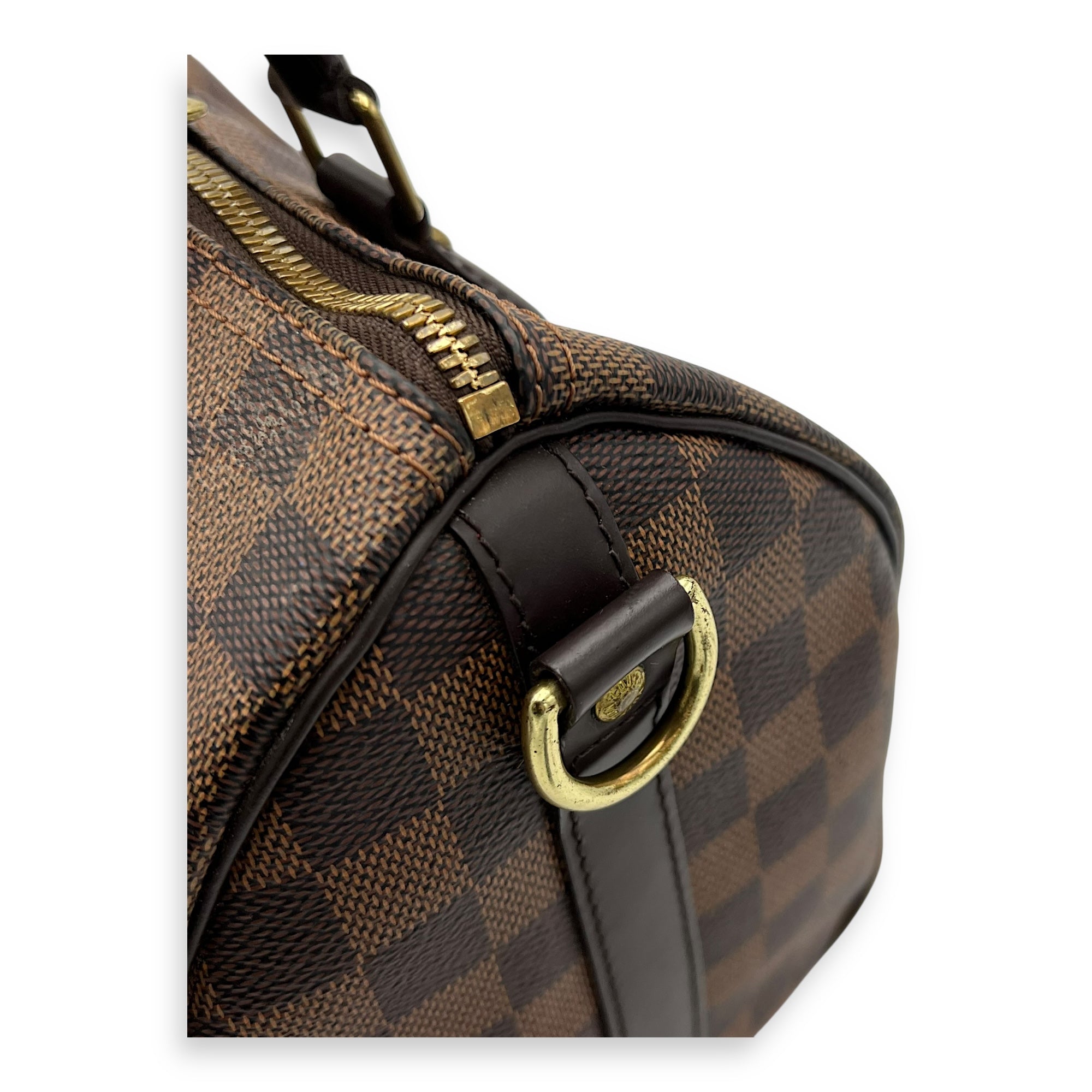 Louis Vuitton Speedy Bandouliere Top Handle Bag 25 Brown in Coated Canvas, Gold hardware_8