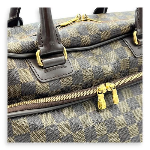 Louis Vuitton ICare Top Handle Bag Brown in Coated Canvas, Gold hardware_8