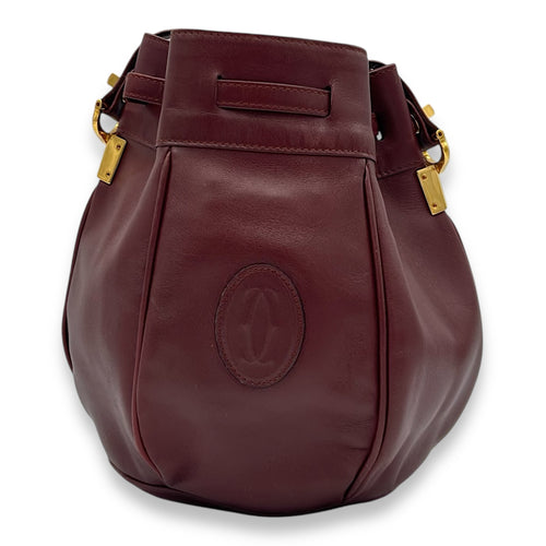 Cartier Must de Bucket Bag Red in Calfskin, Gold hardware_1