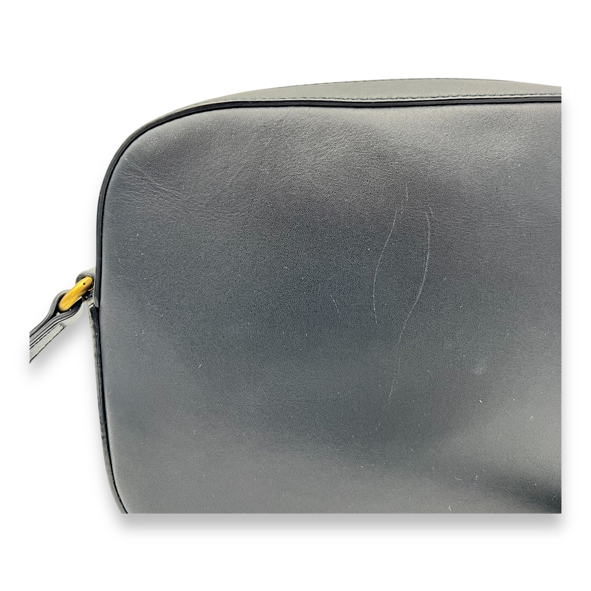 Gucci Bee Crossbody Bag Black in Calfskin, Gold hardware_8