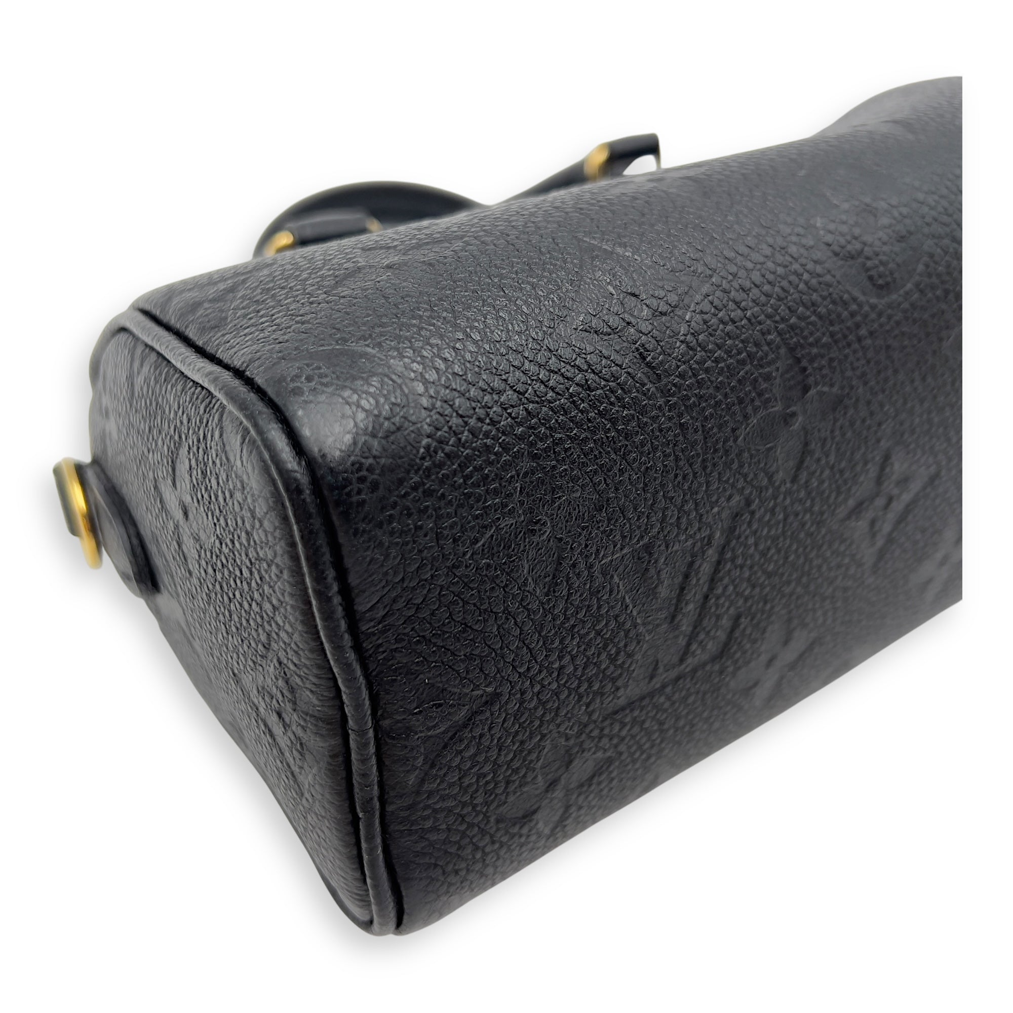 Louis Vuitton Speedy Nano Black Top Handle Bag in Monogram Empreinte Leather, Gold hardware_8