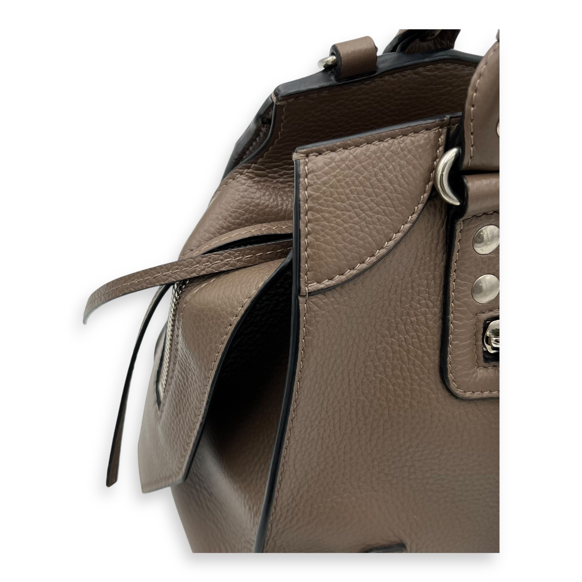 Balenciaga Neo Classic Top Handle Bag Brown in Calfskin, Silver hardware_8