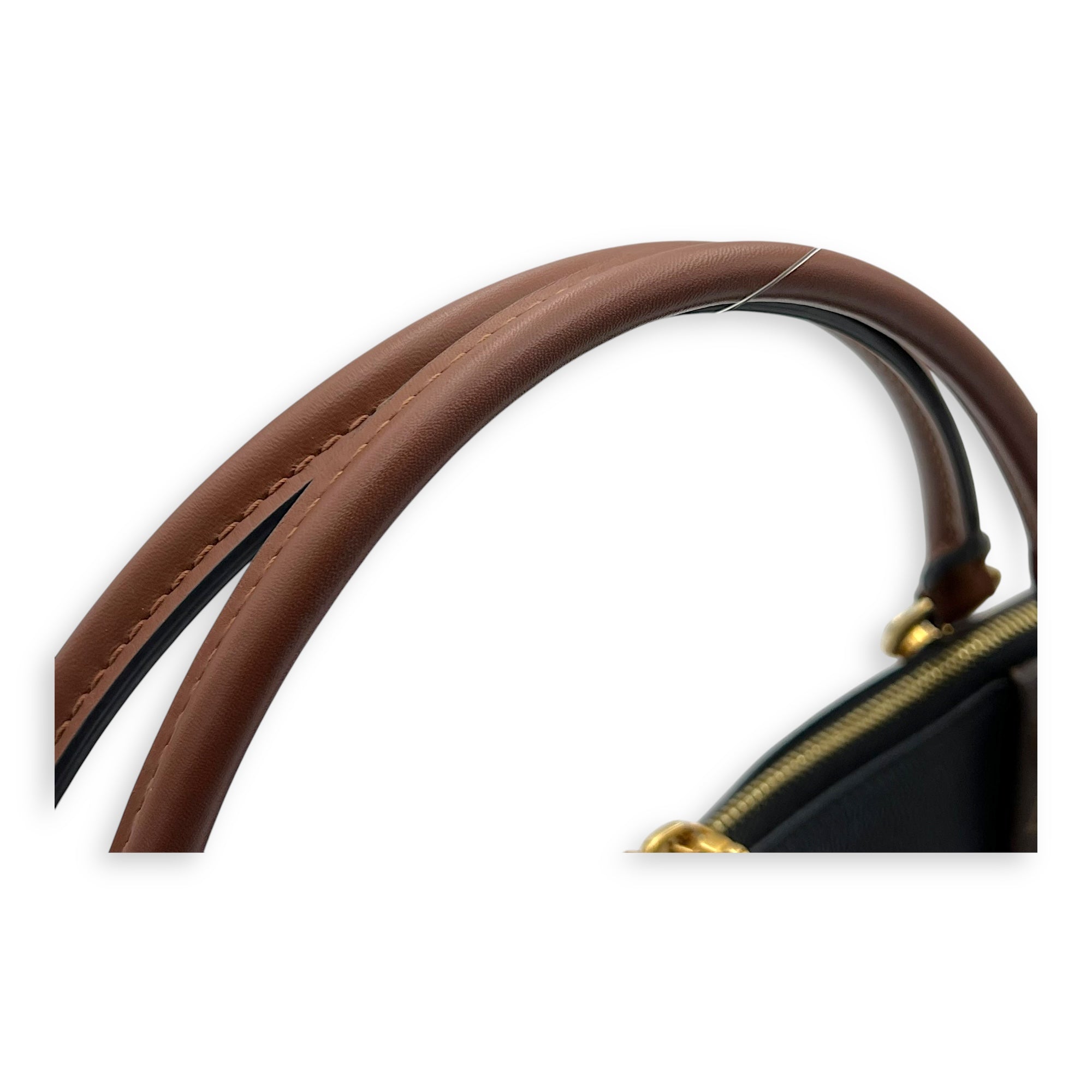 Louis Vuitton V MM Brown Top Handle Bag in Monogram Coated Canvas, Gold hardware_8