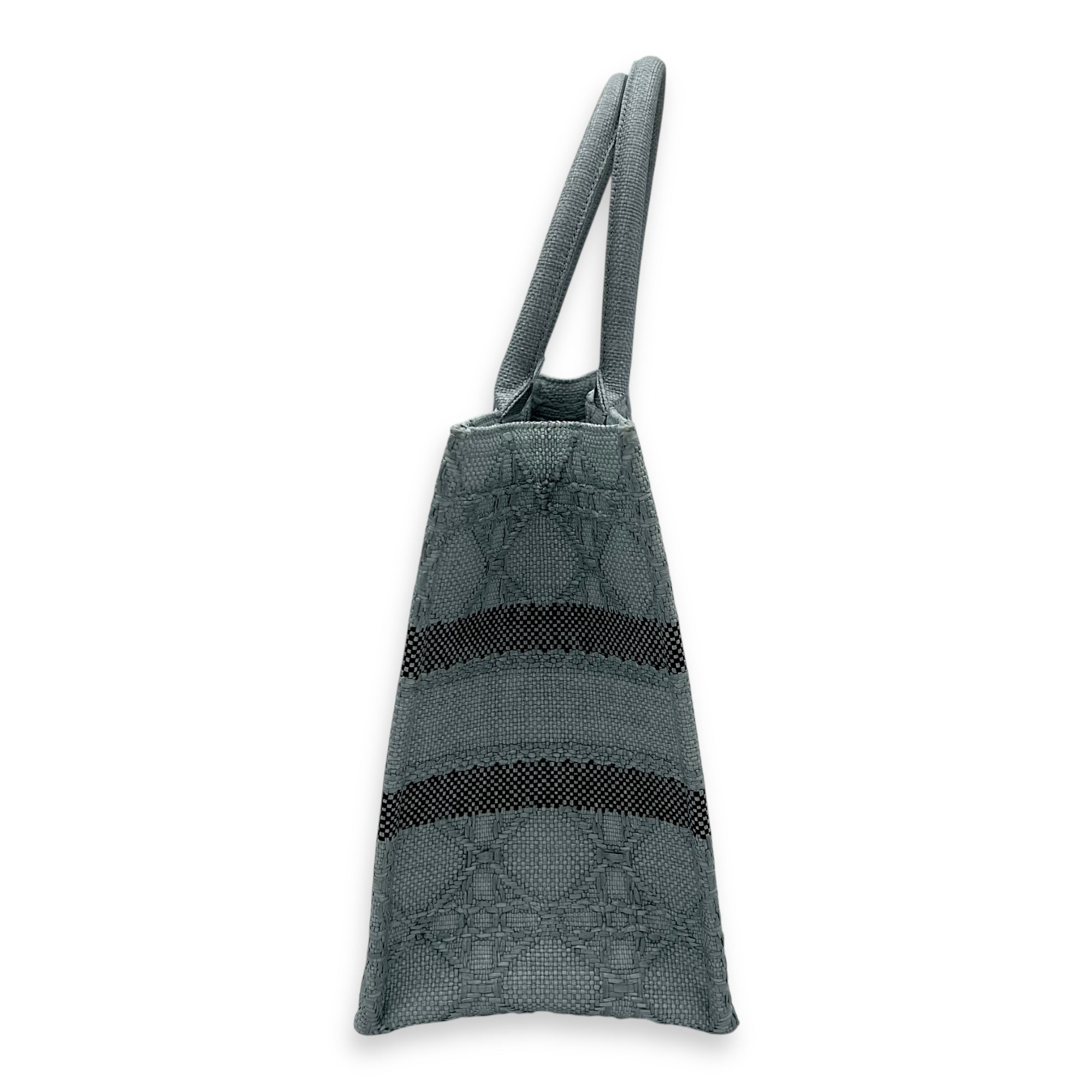 Christian Dior Book Tote Medium Blue Top Handle Bag in Raffia_3