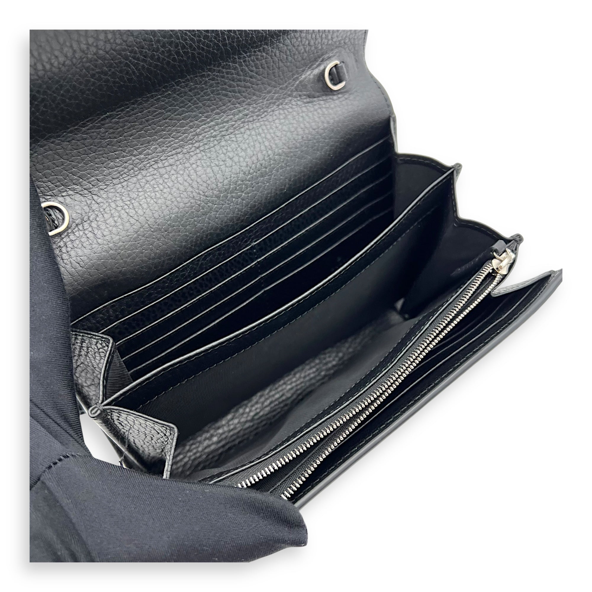 Gucci Dionysus Wallet On Chain Black in Calfskin, Silver hardware_8