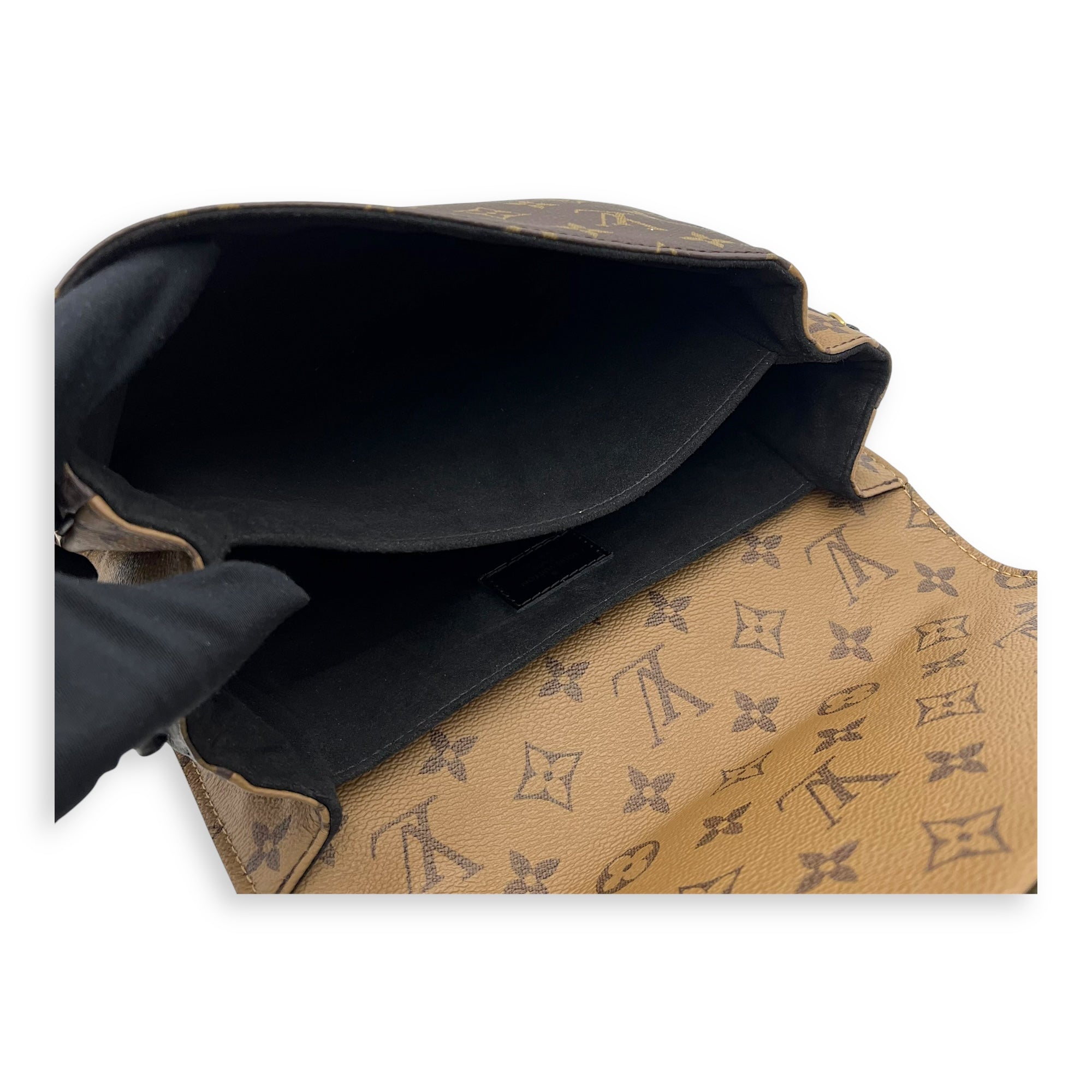 Louis Vuitton Metis Brown Top Handle Bag in Reverse Monogram Coated Canvas, Gold hardware_8