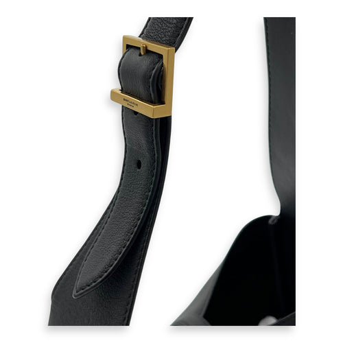 Saint Laurent Le 5 A 7 Shoulder Bag Black in Calfskin, Silver hardware_8