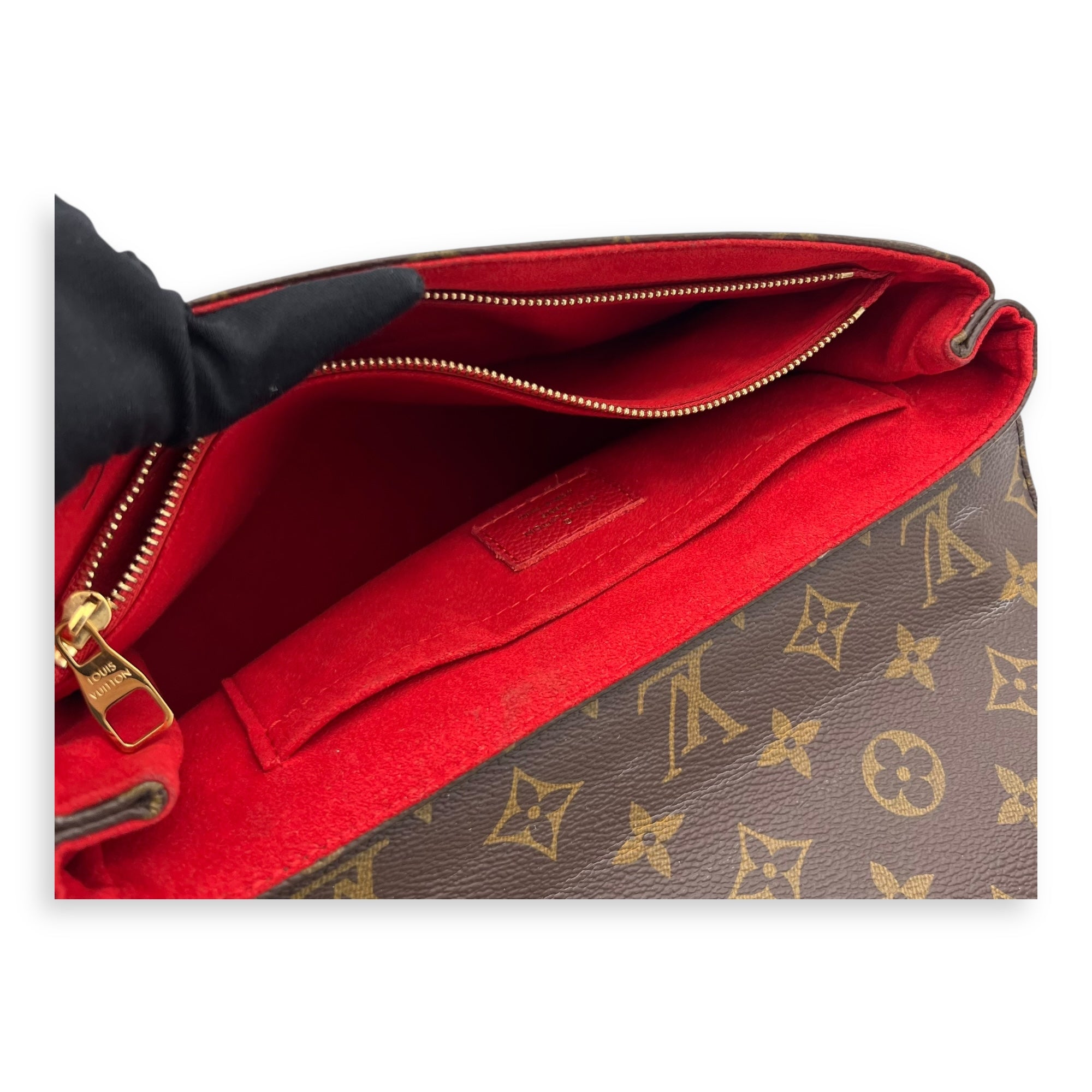 Louis Vuitton Saint Placide Crossbody Bag Brown in Monogram Coated Canvas, Gold hardware_8