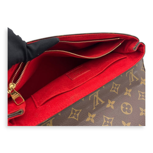 Louis Vuitton Saint Placide Crossbody Bag Brown in Monogram Coated Canvas, Gold hardware_8