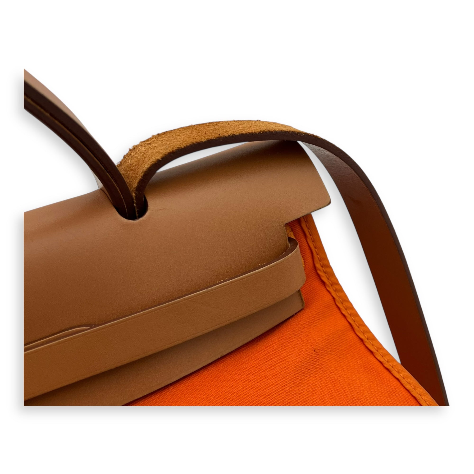 Hermès Herbag 31 Orange Top Handle Bag in Canvas, Silver hardware_8