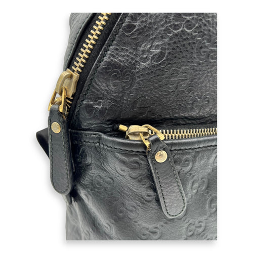 Gucci Guccissima Backpack Black in Calfskin, Gold hardware_8
