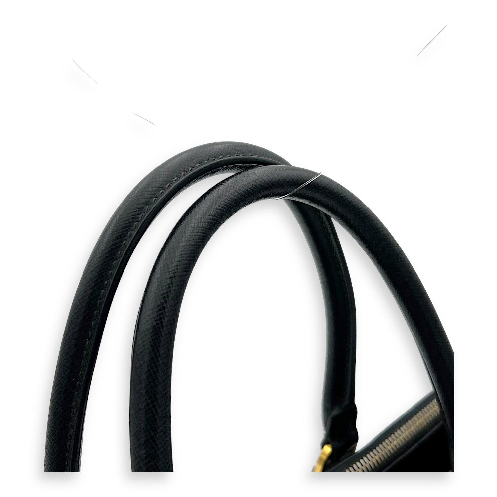 Prada Galleria Top Handle Bag Black in Saffiano Leather, Gold hardware_8