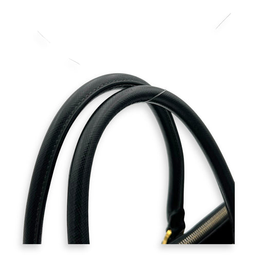 Prada Galleria Top Handle Bag Black in Saffiano Leather, Gold hardware_8