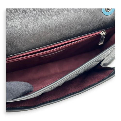 Chanel French Riviera Black Shoulder Bag in Calfskin, Gunmetal hardware_8