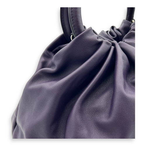 Loewe Bounce  Top Handle Bag Purple in Calfskin, Silver hardware_8
