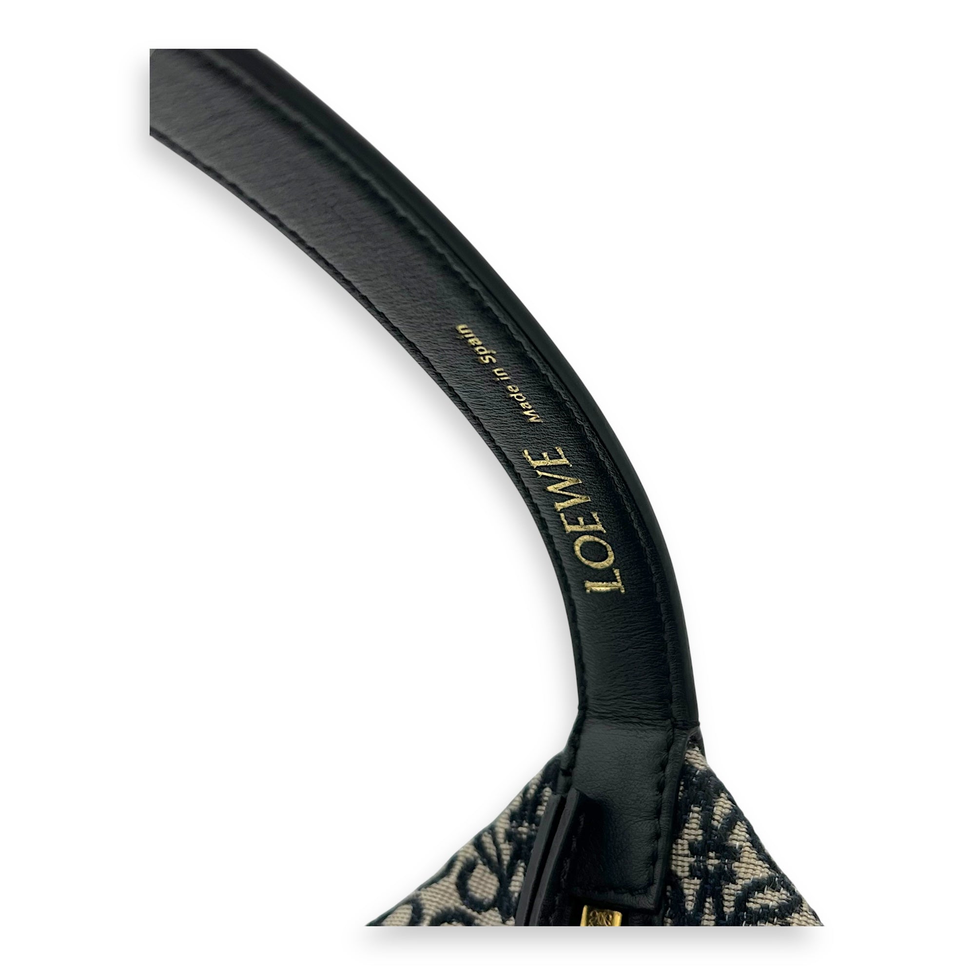 Loewe Cubi Top Handle Bag Blue in Jacquard, Gold hardware_8