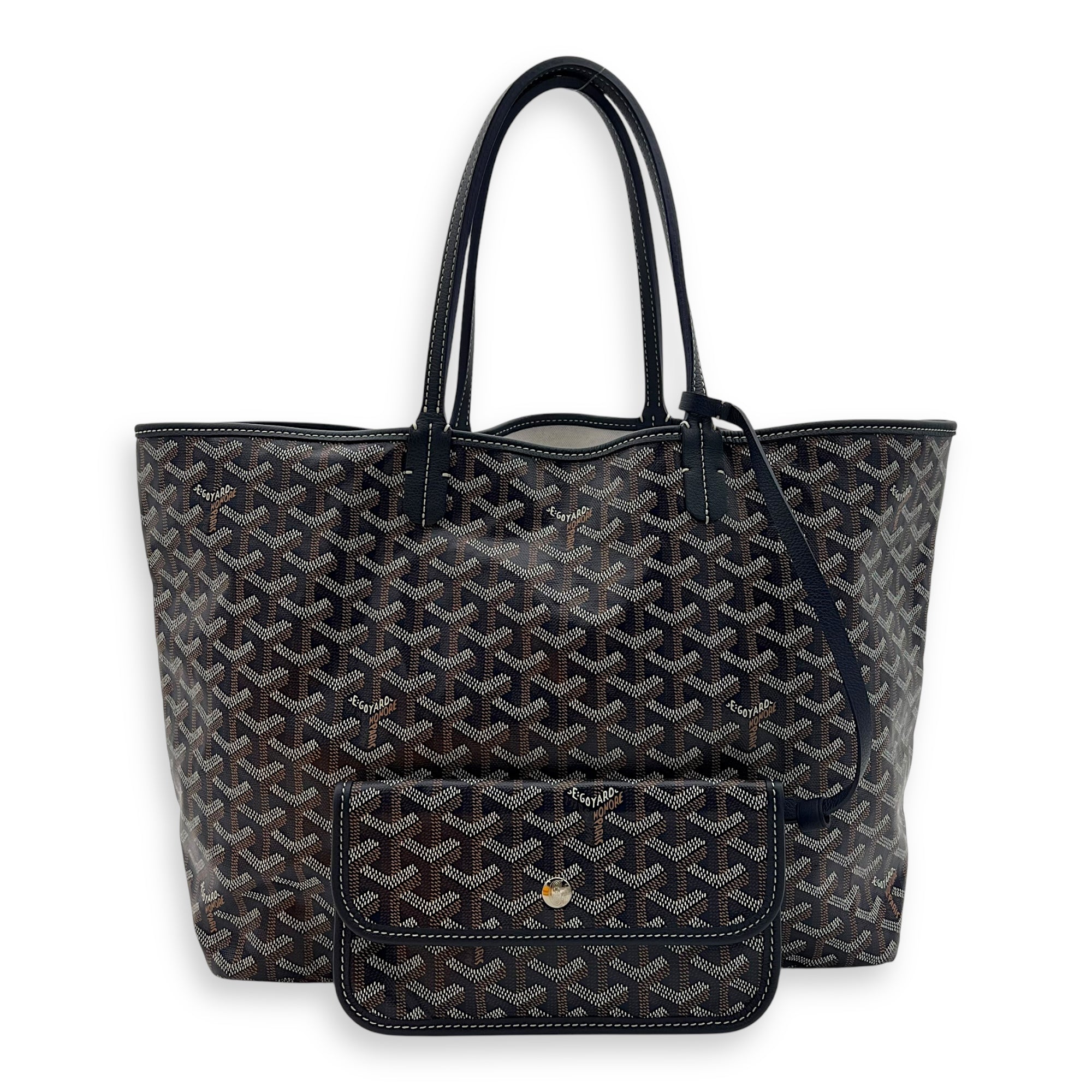 Goyard Saint Louis Tote Bag PM Blue in Coated Canvas, Silver hardware_8