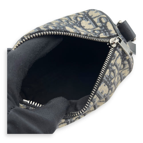 Christian Dior Roller Crossbody Bag Blue in Jacquard, Silver hardware_8