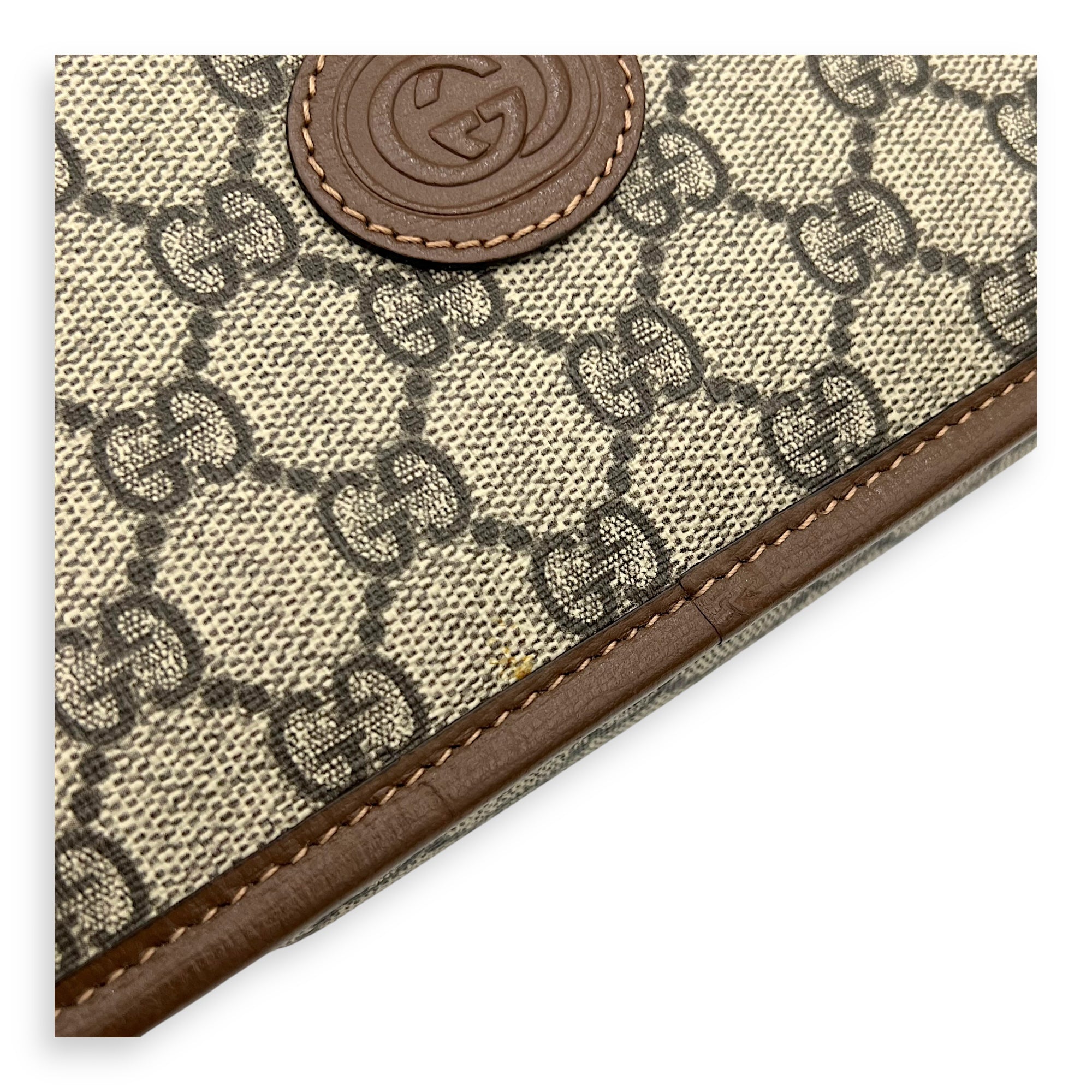 Gucci GG Supreme Crossbody Bag Brown in Coated Canvas, Gold hardware_8