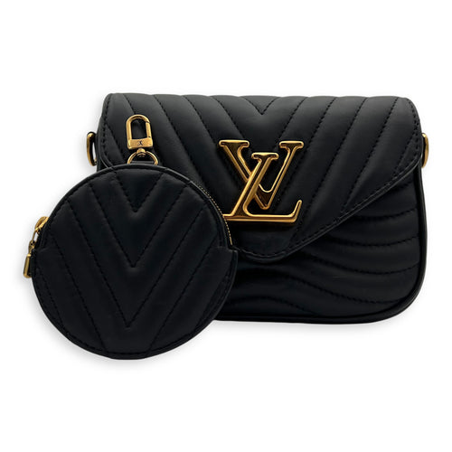 Louis Vuitton New Wave Crossbody Bag Black in Calfskin, Gold hardware_8