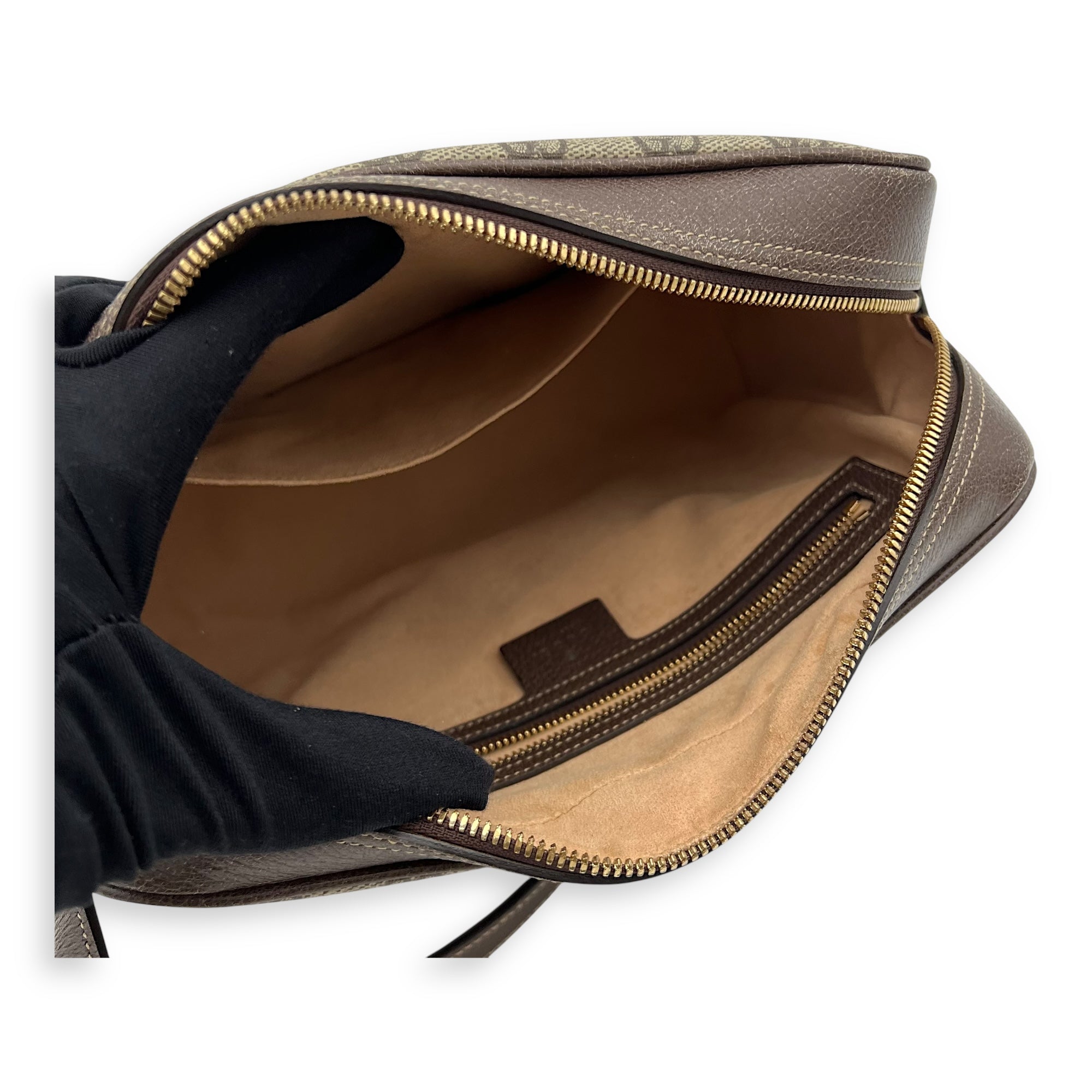 Gucci Ophidia Crossbody Bag Brown in Coated Canvas, Gold hardware_8