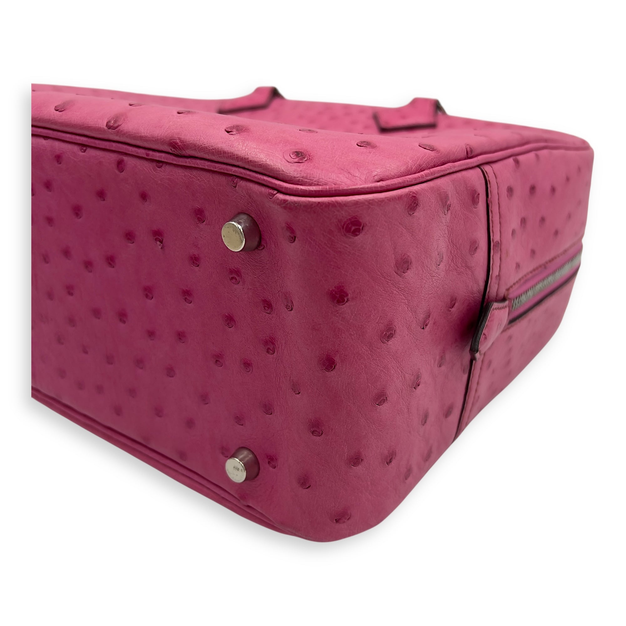 Hermès Plume Pink in Ostrich, Gold hardware_8