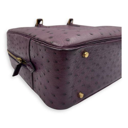 Hermès Plume Purple in Ostrich, Gold hardware_8